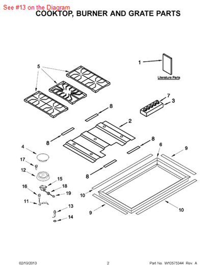 Picture of Whirlpool IGNTR-SURF - Part# W10571488