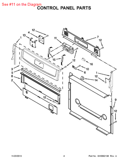 Picture of Whirlpool CNTRL-ELEC - Part# W10572544
