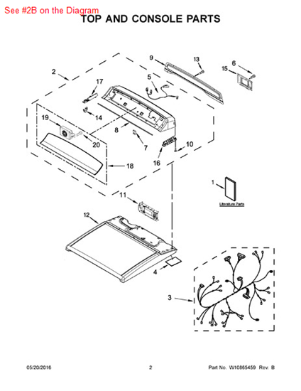 Picture of Whirlpool CONSOLE - Part# W10573719