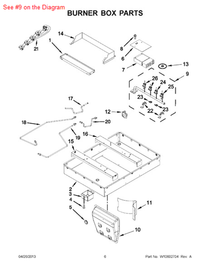 Picture of Whirlpool PIPE-MNFLD - Part# W10575616