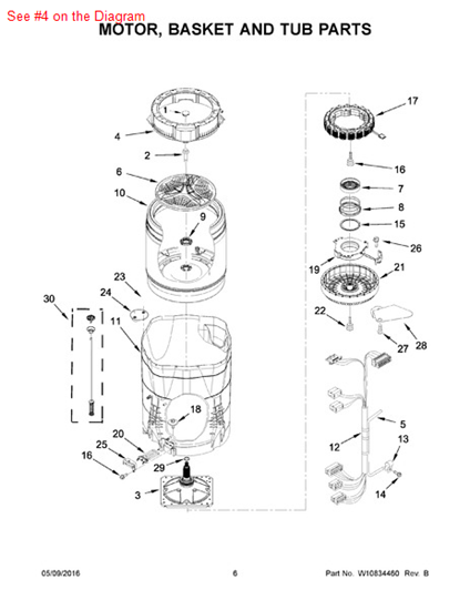 Picture of Whirlpool RING-TUB - Part# W10578861