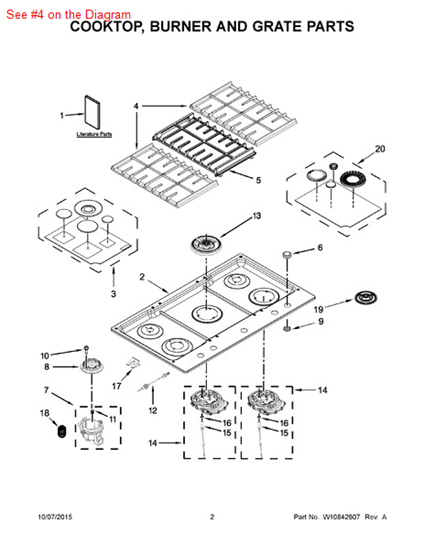Picture of Whirlpool GRATE-KIT - Part# W10583860