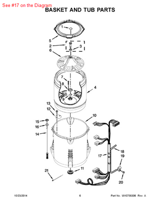 Picture of Whirlpool HARNS-WIRE - Part# W10610079