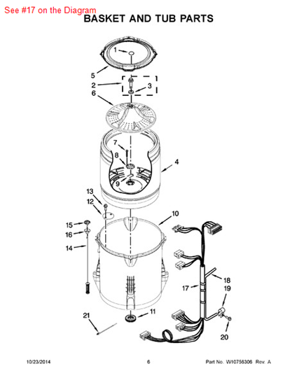 Picture of Whirlpool HARNS-WIRE - Part# W10610079