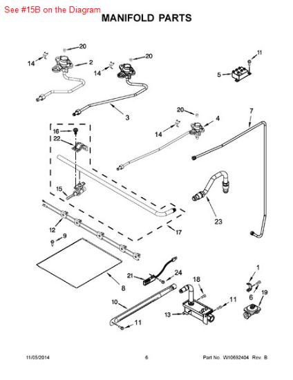 Picture of Whirlpool VALVE-BRNR - Part# W10615567