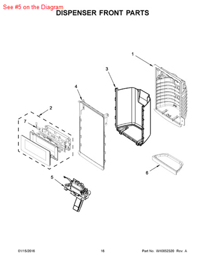 Picture of Whirlpool DOOR-ICE - Part# W10616132