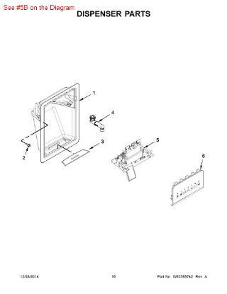 Picture of Whirlpool DOOR-ICE - Part# W10616142