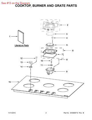 Picture of Whirlpool KNOB - Part# W10620810