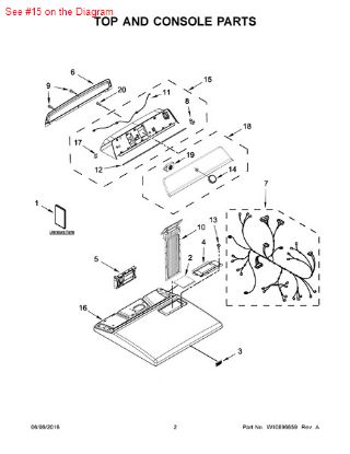 Picture of Whirlpool CONSOLE - Part# W10622102