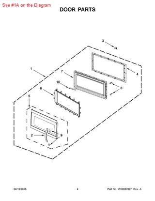 Picture of Whirlpool DOOR/MW - Part# W10629793