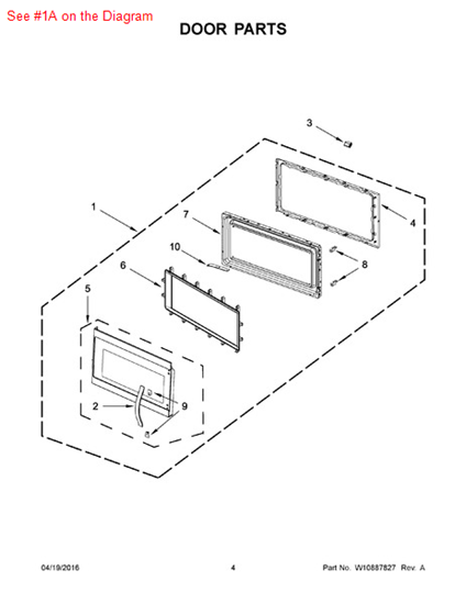 Picture of Whirlpool DOOR/MW - Part# W10629793