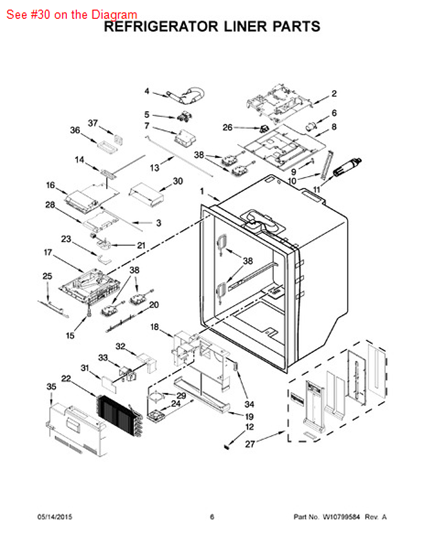 Picture of Whirlpool ADAPTER - Part# W10635024