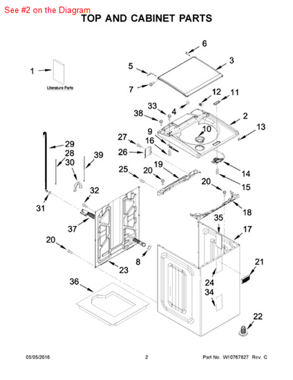 Picture of Whirlpool TOP - Part# W10635913