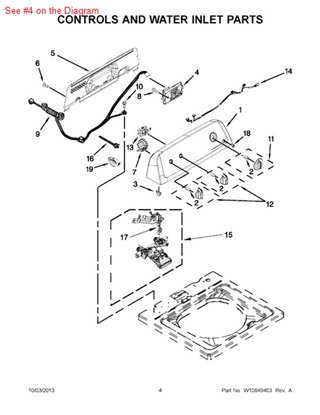 Picture of Whirlpool CNTRL-ELEC - Part# W10636057