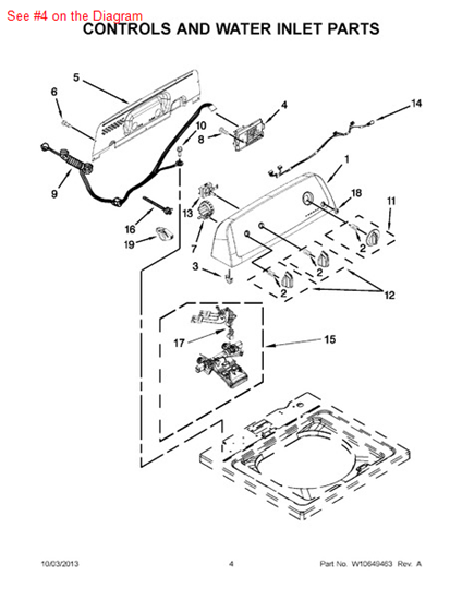 Picture of Whirlpool CNTRL-ELEC - Part# W10636057