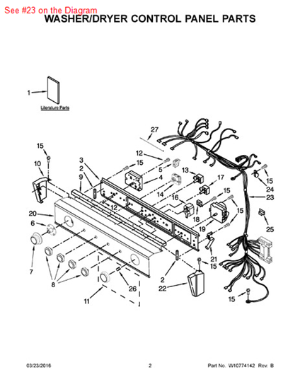 Picture of Whirlpool HARNS-WIRE - Part# W10640720