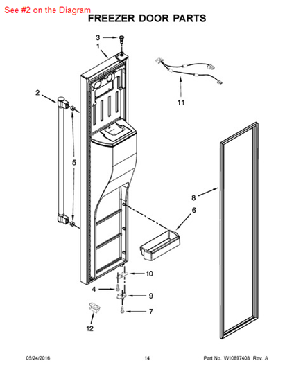 Picture of Whirlpool HANDLE - Part# W10643725