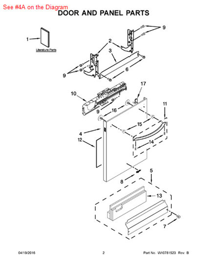 Picture of Whirlpool PANEL - Part# W10644288