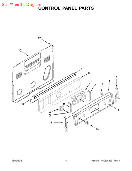 Picture of Whirlpool PANL-CNTRL - Part# W10655836