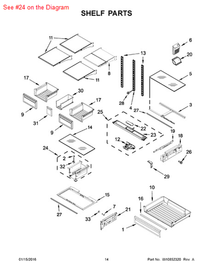 Picture of Whirlpool SUPPORT - Part# W10662015