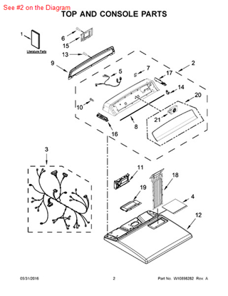 Picture of Whirlpool CONSOLE - Part# W10662516