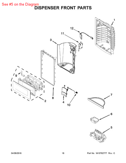 Picture of Whirlpool DOOR-ICE - Part# W10663687