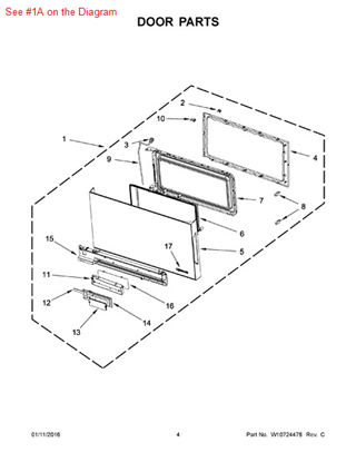 Picture of Whirlpool DOOR/MW - Part# W10665534