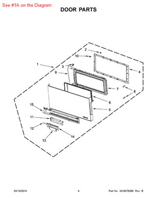Picture of Whirlpool DOOR/MW - Part# W10666250