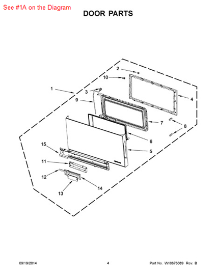 Picture of Whirlpool DOOR/MW - Part# W10666250