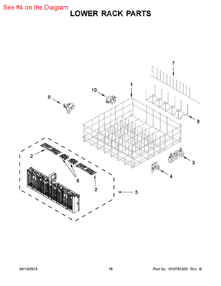 Picture of Whirlpool RETAINER - Part# W10671902