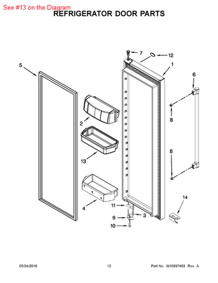 Picture of Whirlpool BIN-CNTLVR - Part# W10672337