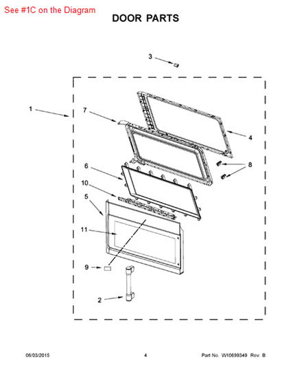 Picture of Whirlpool DOOR/MW - Part# W10672724