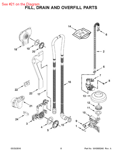Picture of Whirlpool VENT - Part# W10673168