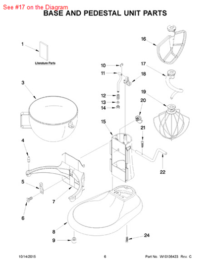 Picture of Whirlpool HOOK-DOUGH - Part# W10674617