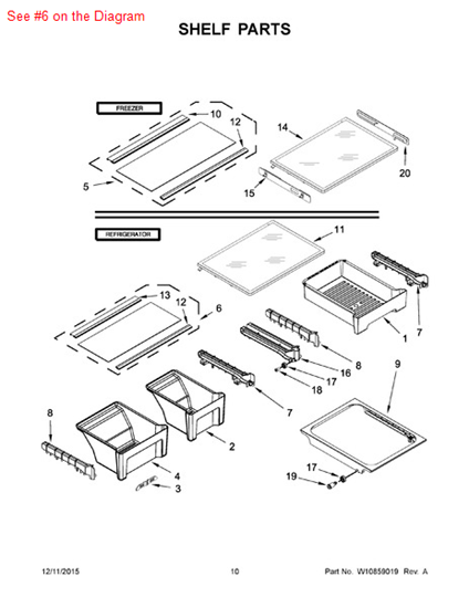 Picture of Whirlpool SHELF-GLAS - Part# W10691487