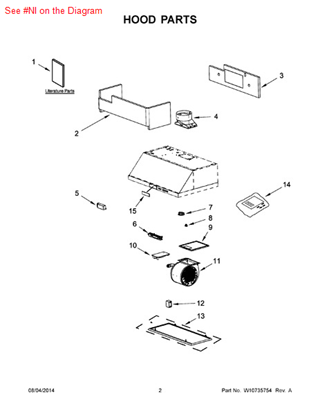 Picture of Whirlpool DAMPR-HOOD - Part# W10692946