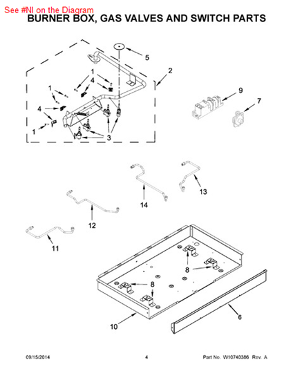 Picture of Whirlpool KNOB - Part# W10698166