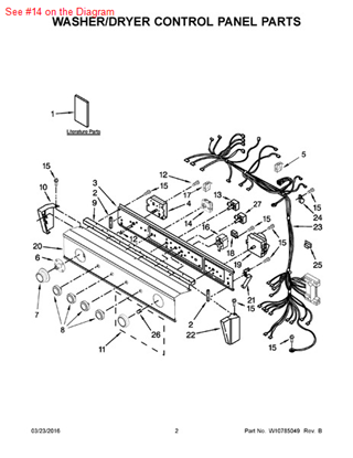 Picture of Whirlpool SWTCH-TEMP - Part# W10711272