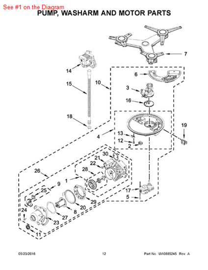 Picture of Whirlpool MOTOR-PUMP - Part# W10713293