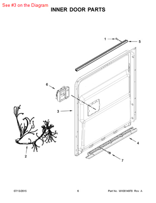 Picture of Whirlpool DOOR-INNER - Part# W10713614