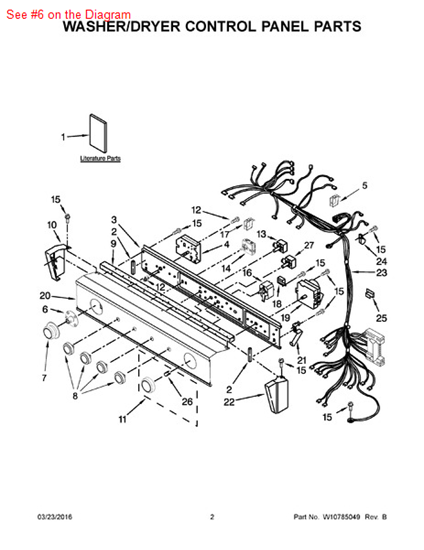 Picture of Whirlpool DIAL - Part# W10721959