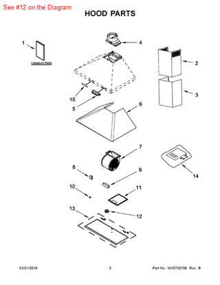 Picture of Whirlpool LIGHT - Part# W10727042