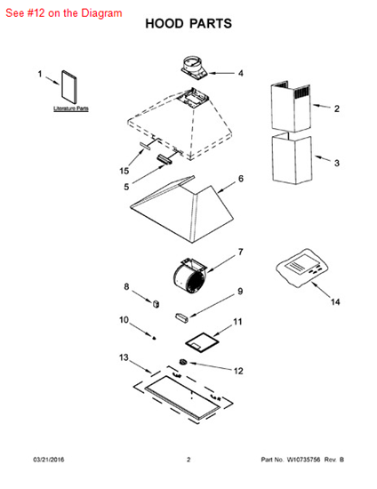 Picture of Whirlpool LIGHT - Part# W10727042