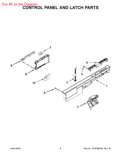 Picture of Whirlpool HOUSING-UI - Part# W10732150