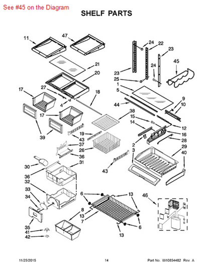 Picture of Whirlpool RACK-WINE - Part# W10742811