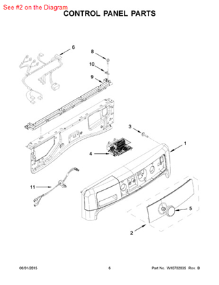 Picture of Whirlpool PANEL-CNTL - Part# W10748426