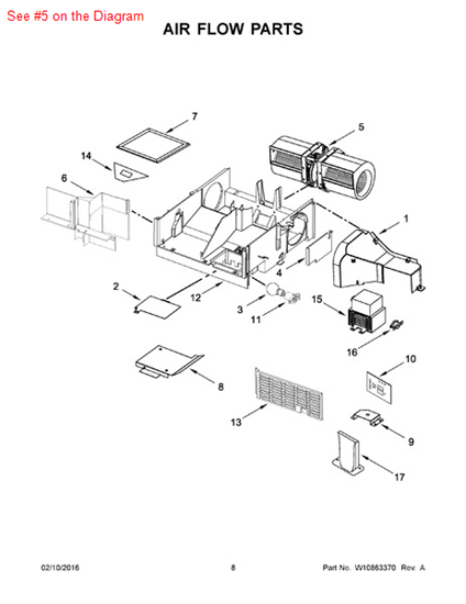 Picture of Whirlpool MOTOR-FAN - Part# W10755866
