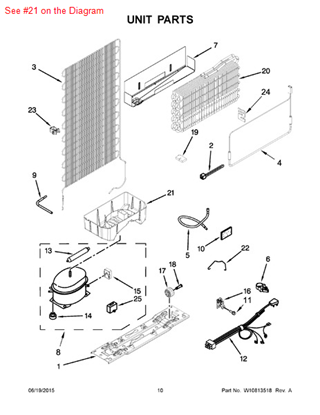Picture of Whirlpool TRAY-EVAP - Part# W10767486