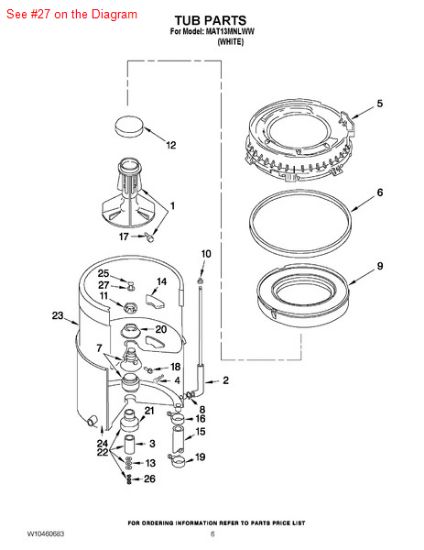Picture of Whirlpool WASHER-RET - Part# Y015666