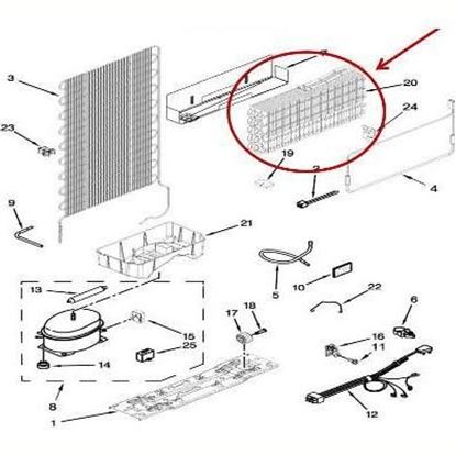 Picture of Whirlpool EVAPORATOR - Part# W10267452
